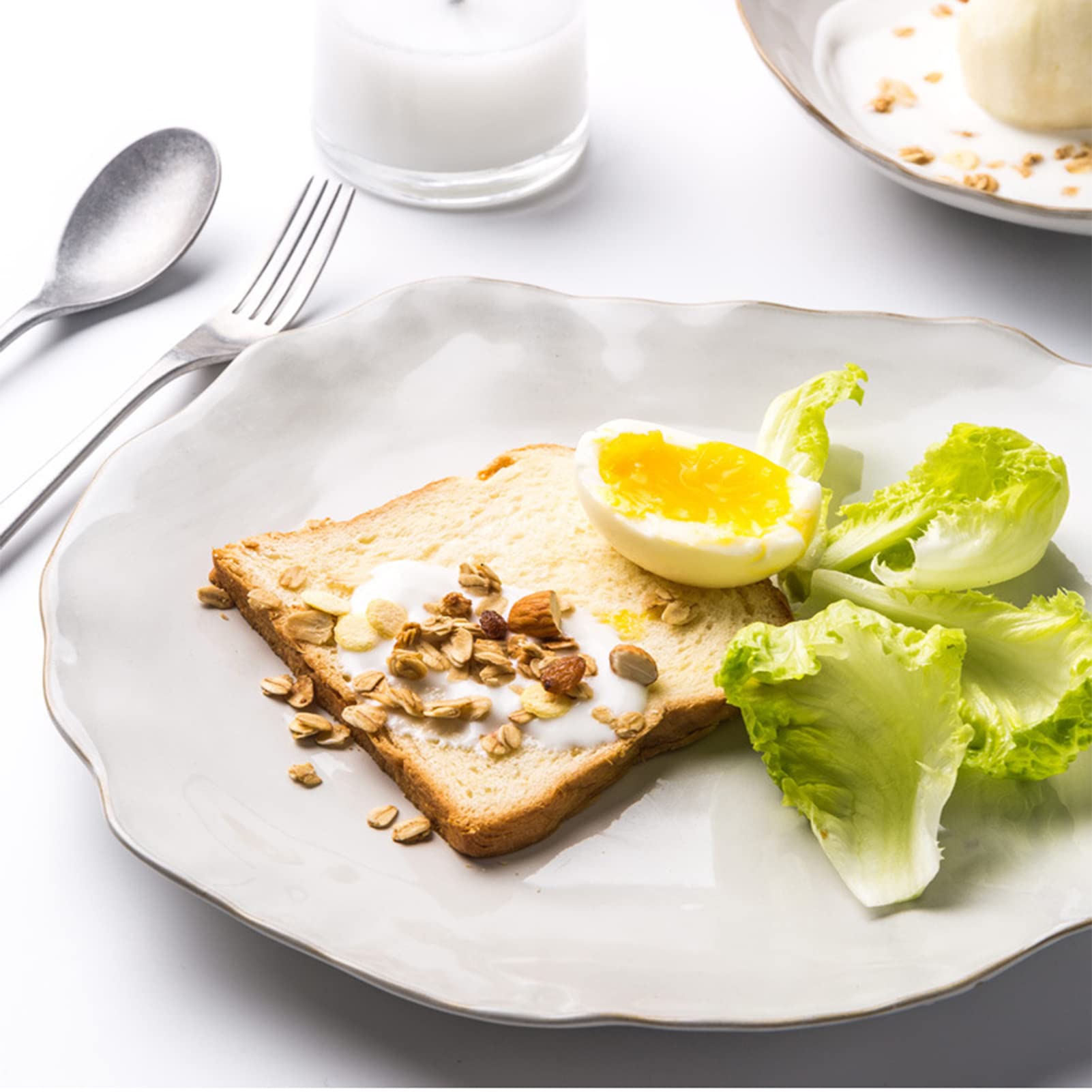 25-częściowy porcelanowy zestaw obiadowy z talerzem płaskim, talerz deserowy, talerz do zupy, miska, zestaw filiżanek i spodków, kompletny zestaw naczyń dla 4 osób