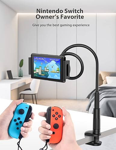 Miniatura 6 de Soporte para tablet para cama, soporte de cuello de cisne con brazo flexible ajustable compatible con iPad Air Pro Mini, Samsung Tab, Nintendo