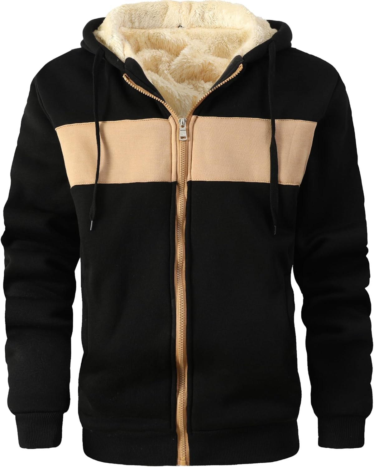 Men's Winter Heavyweight Jacket Thermal Fleece Jackets Full Zip Sherpa Lined Warm Thick Coats
