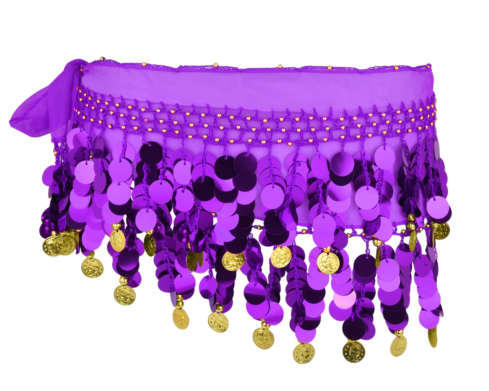 DS. DISTINCTIVE STYLEBelly Dance Skirt Hip Scarves with Dangling Gold Coins