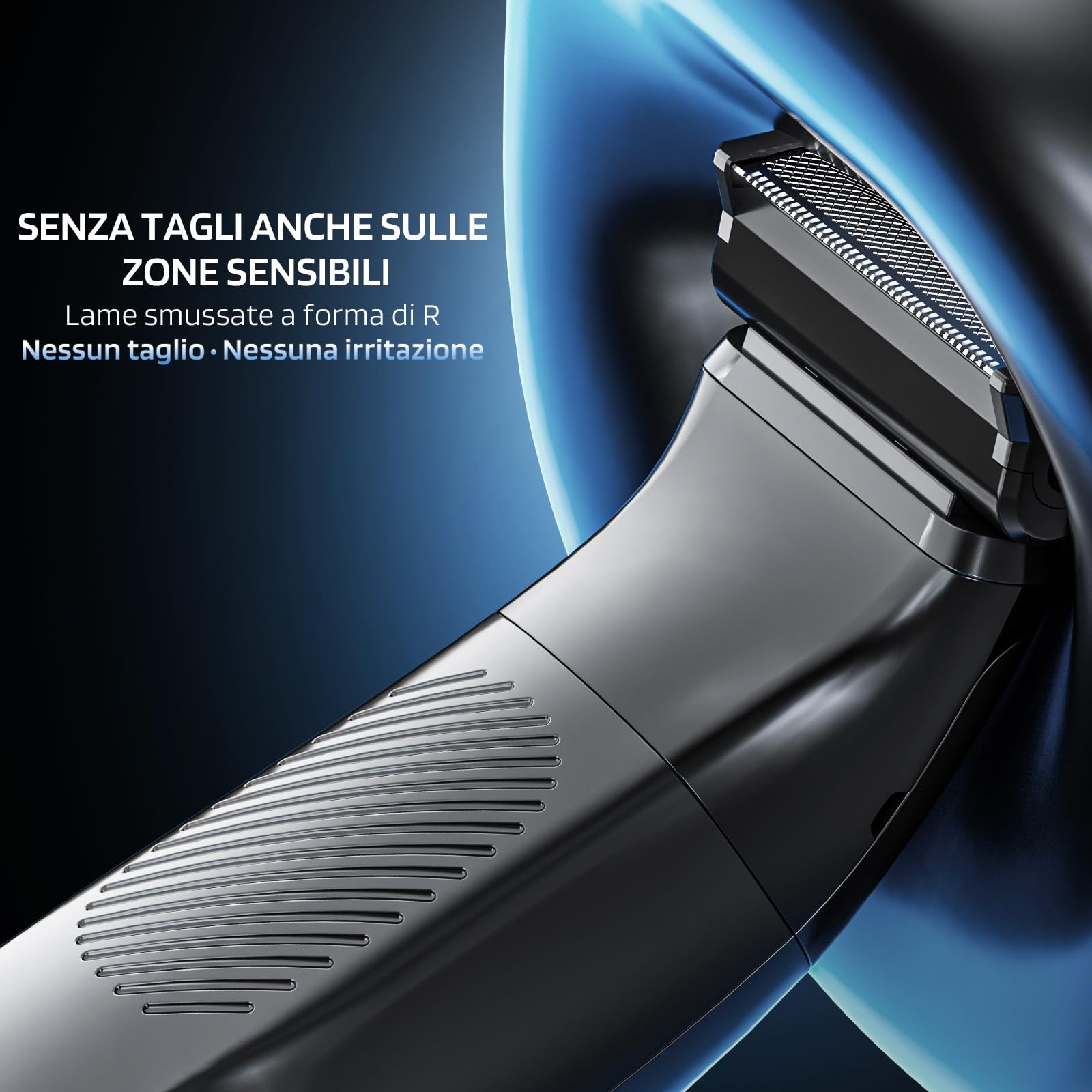MAXGROOM 2 in 1 Rasoio Elettrico Corpo Uomo a Umido e Secco, Rasoio Parti Intime Uomo con 2 Testine, Depilatore Corpo, Display LED, Pettine Regolabile, Ideale per Palestra e Viaggi