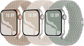 【3枚入り】Suitisbest コンパチブル アップルウォッチ バンド 編み込み 42mm 41mm 40mm 38mm Apple Watch ナイロンバンド 伸縮性 ゴム アップルウォッチ スポーツベルト Series 11 10 9 8 7 6 5 4 3 2 1 SEに対応 長さ無段階調整 柔軟 通気 防汗