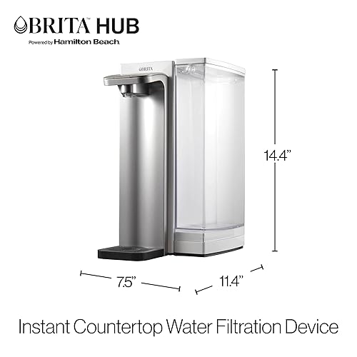 Miniatura 8 de Brita Hub - Potente sistema de filtro de agua para encimera, depósito de agua de 12 tazas, incluye filtro de bloque de carbono de 6 meses, blanco,