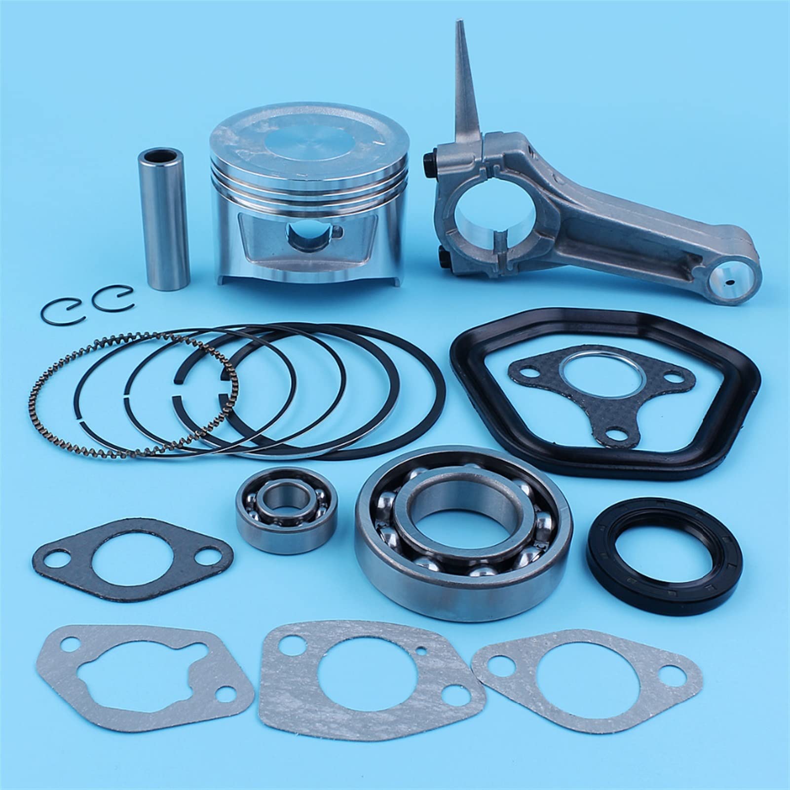 JAFILO Juego de Juntas de Sellado de cojinete de biela de conexión de Pasador de Anillo de pistón de 88 mm, for GX390 13HP GX 390 190F, for Motores de Potencia de generador Juego de Aros de pistón