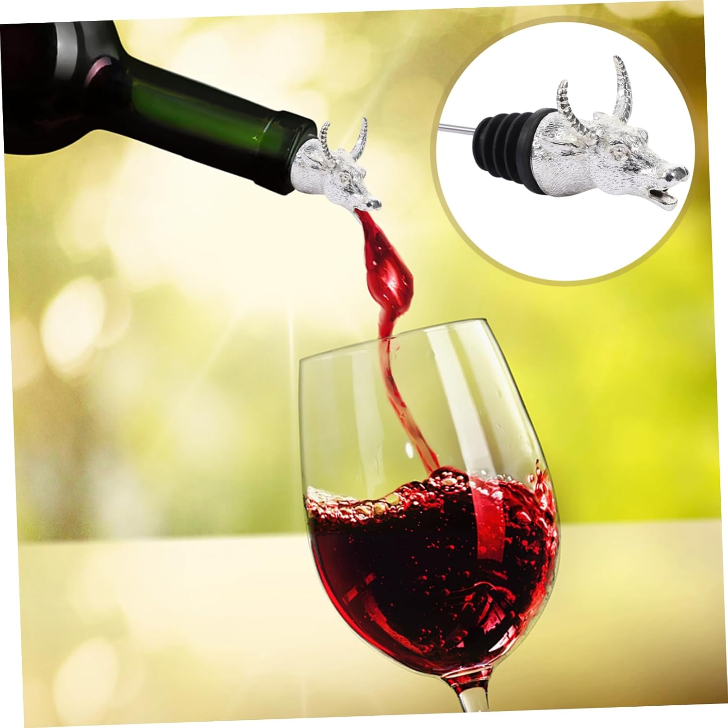 Alipis Zinc Alloy Animals Wine Aerator Pourer Creative Animal Head Design Compatible with Bottles Wine Lovers and Home Bars