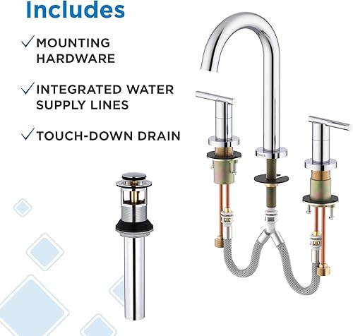 Miniatura 7 de Gerber Fontanería Parma Trim Line Grifo de lavabo generalizado de dos manijas