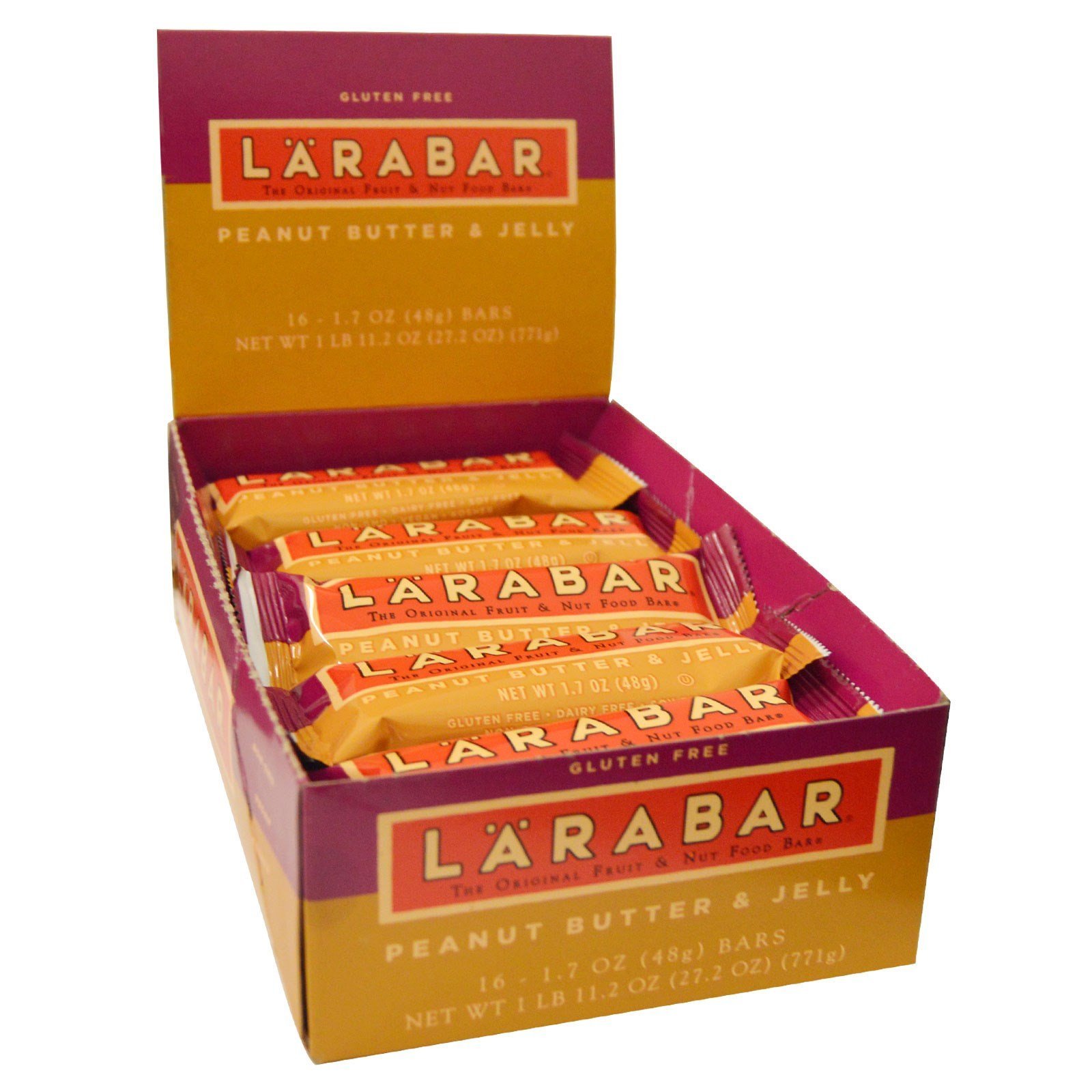 Larabar Bar, Peanut Butter & Jelly, 48 g (Pack of 16)