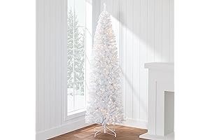 Best Choice Products 6ft Pre-Lit White Pencil Christmas Tree