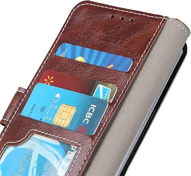 Asus Zenfone 9 /10 対応 手帳型 PUレザー ケース カード収納 スタンド機能付き マグネット式 財布型 YBLFGFM 茶