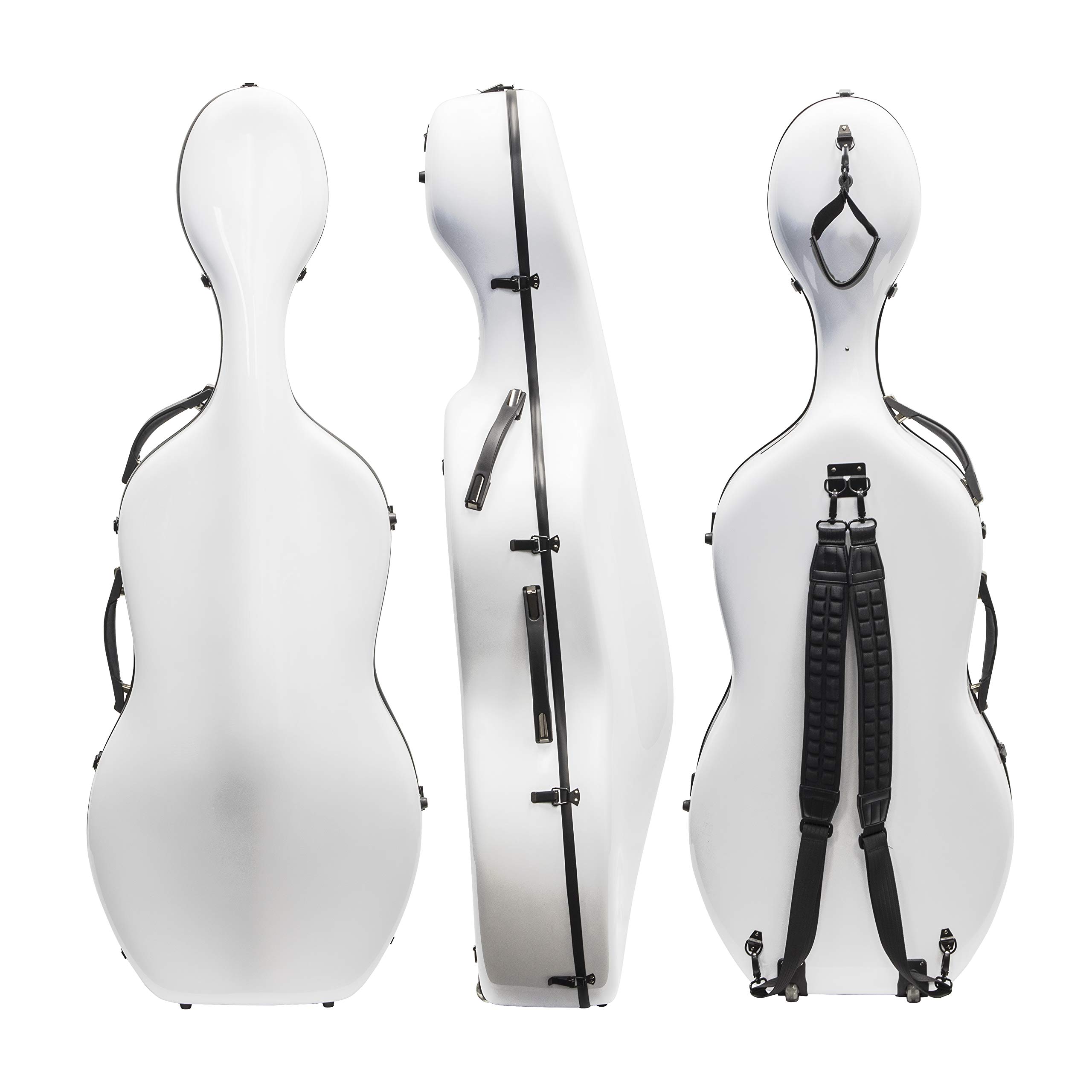 WUQIMC Composite Carbon Fiber Cello Case For 4/4 Size With Durable Wheels And Backpack Straps, Spension Design, Embedded Handle, Waterproof Hard Shell, 4 Kg Weight (Blue