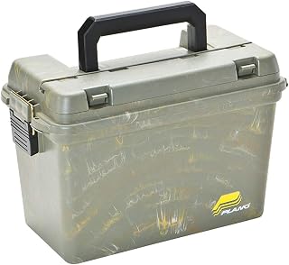 Plano Element-Proof Ammo Box: Waterproof Shot Shell Storage for 4 Boxes, OD Green, Durable Brass Latch