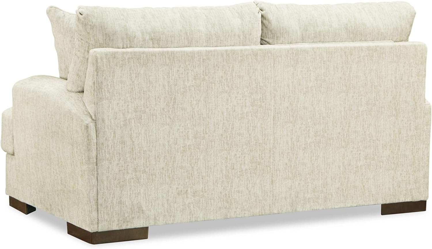 Beige Microfiber Track Arm Loveseat with Removable Cushions