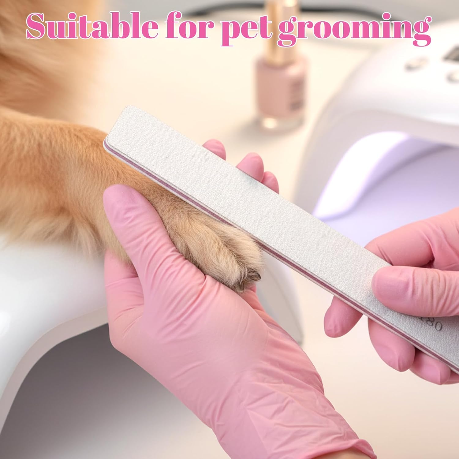 150 Pcs Double Sided Nail Files 100/180 Grit Reusable Professional Emery Boards for Acrylic Gel Nails, Manicure Pedicure Tools for Home Salon Use