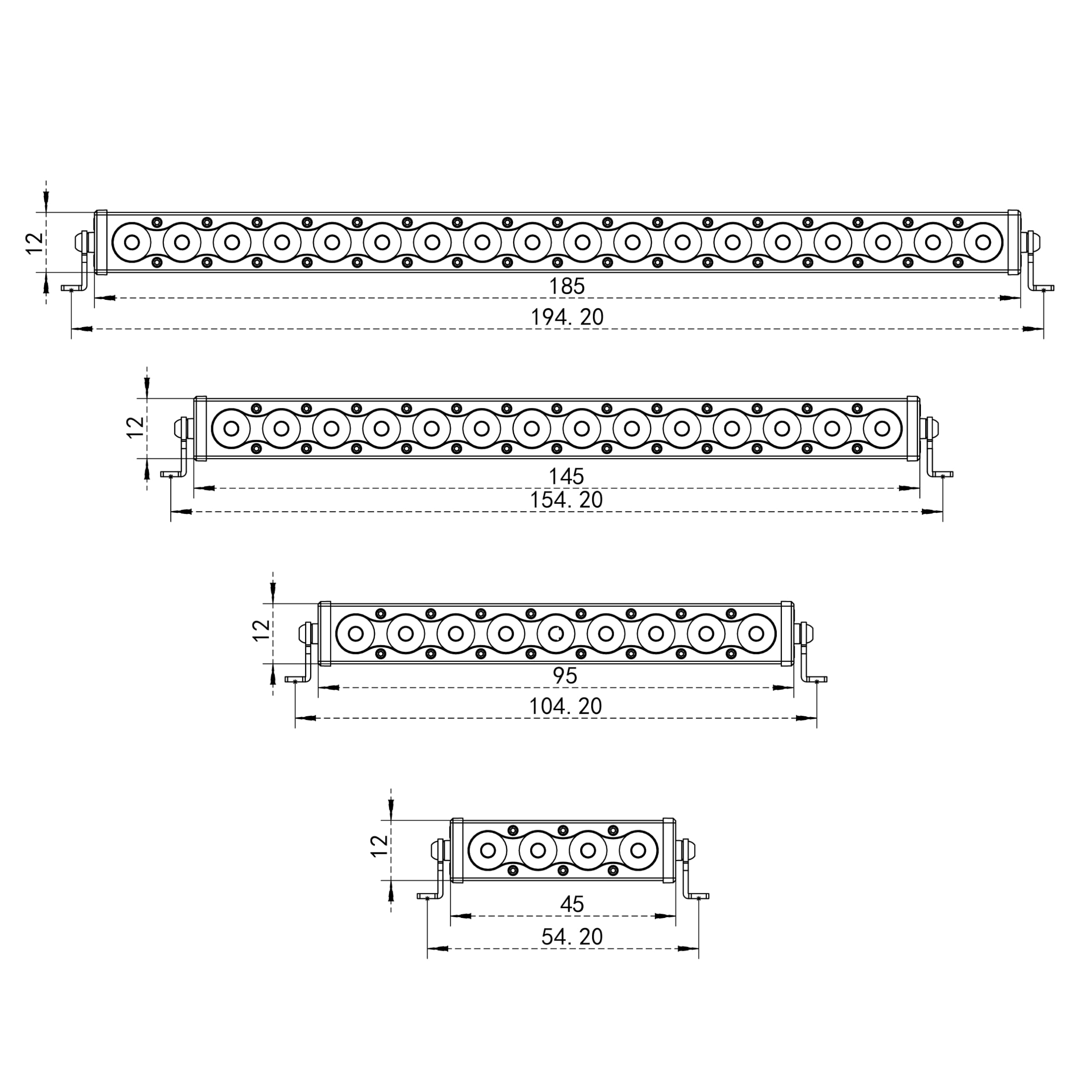 MEUS RACING RC Car LED Lights Roof Light Bar Kit - 1/10 1/8 Scale RC Crawler Upgrades for Axial SCX10, Wraith, Traxxas TRX4, TRX6, Redcat Gen8 (95mm, 9 Beads)