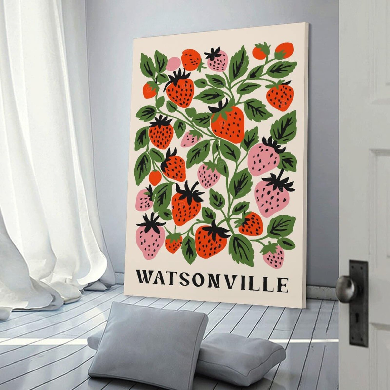 Junmoney Retro Strawberry Wall Art Hanging Wall Art, 24x36inch(60x90cm), for Gallery Wall Decor And Room Displays, Home Wall Art for Statement Displays