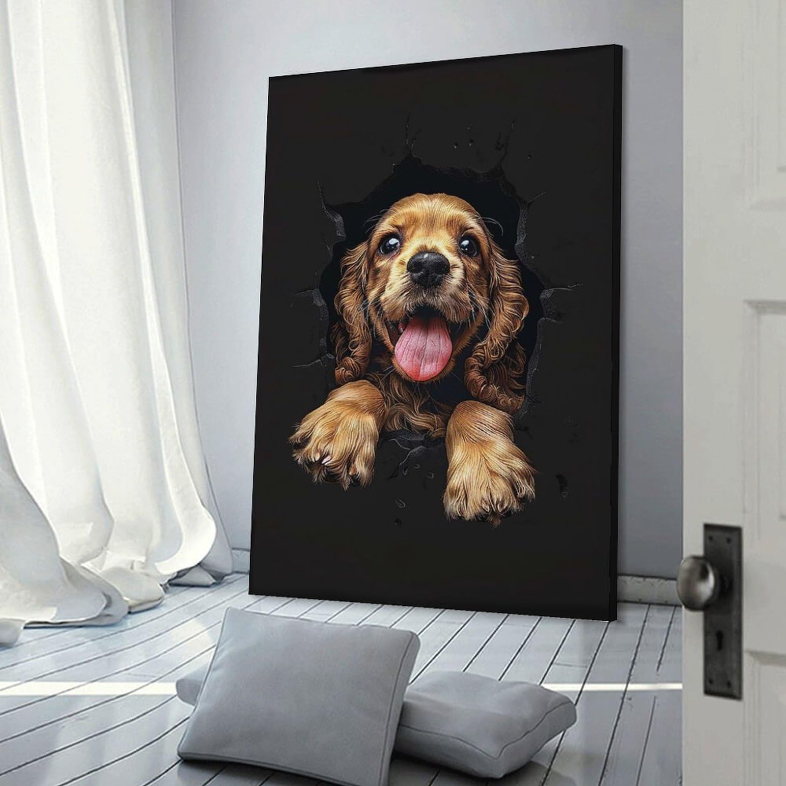 Junmoney Cocker Spaniel Wall Art Print, 24x36inch(60x90cm), for Wall Displays, Bedrooms Or Room Updates, A Versatile Canvas Print for Layering