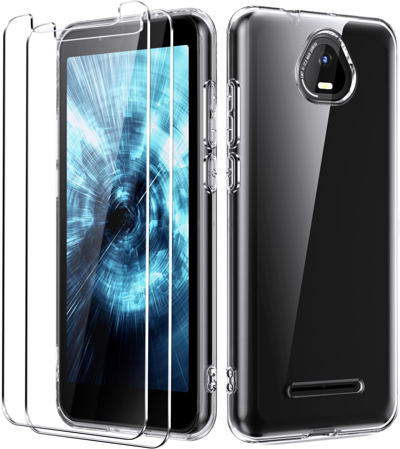Funda Para Shock Volt SV55 Con Protector De Pantalla De Vidrio Templado