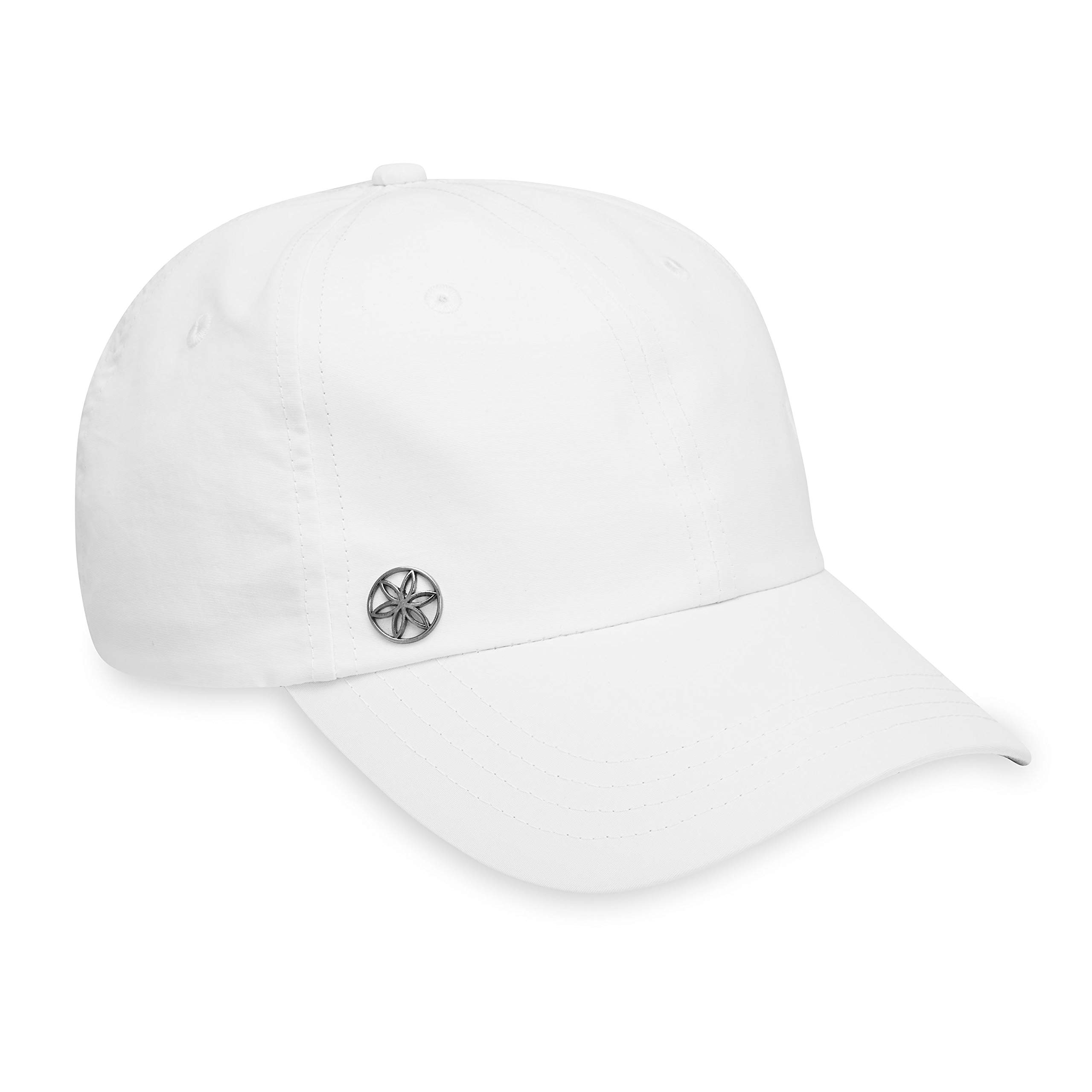 Gaiam Women's Classic Fitness Running Hat - Ponytail Hats with Quick-Dry Sweatband for Hiking & Summer Beach Vacation White