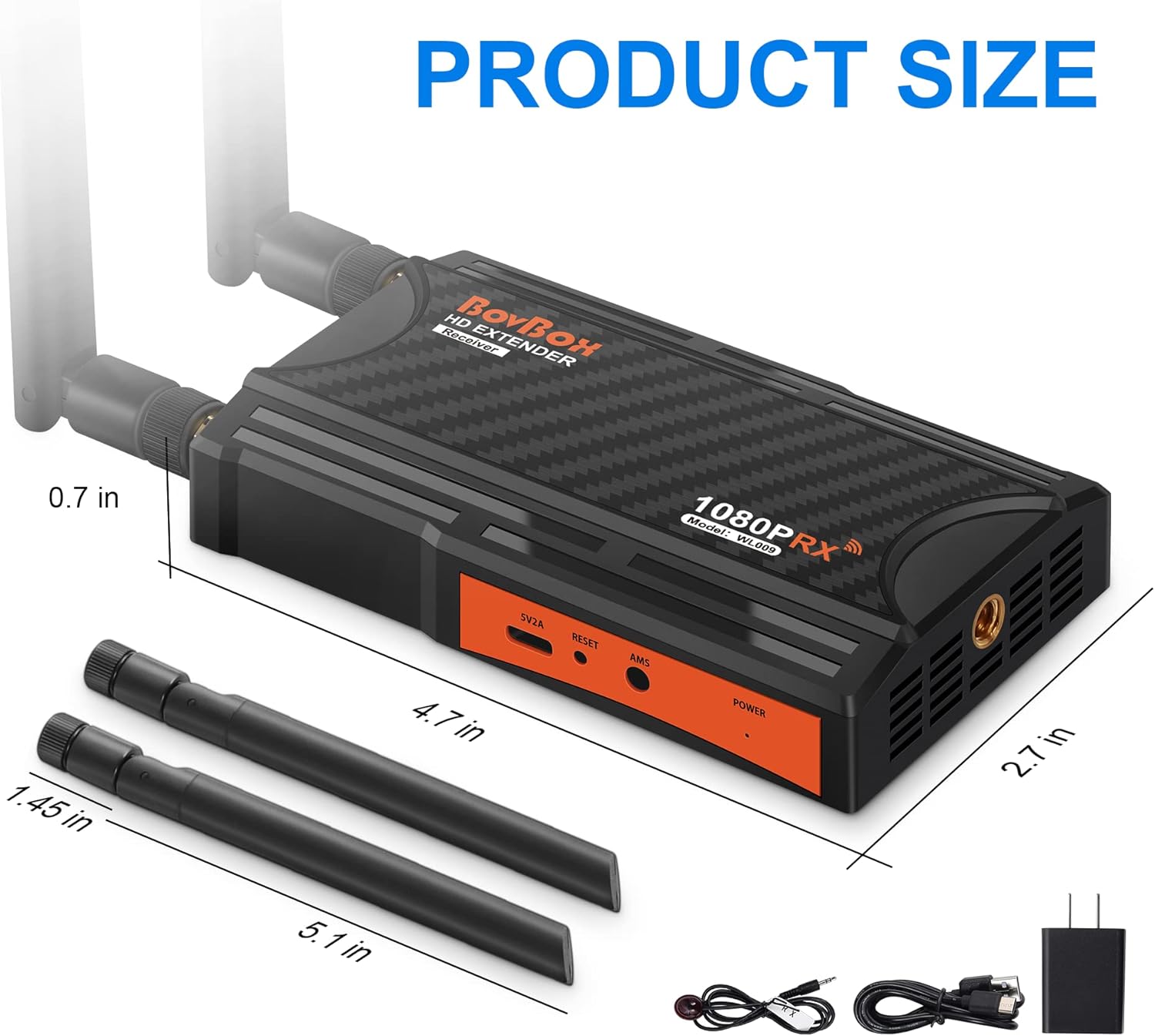 Wireless HDMI Receiver(RX Only), 1080P HD Wireless HDMI Extender Receiver Support Up to 1 TX to 4 RX Connections Form Laptop Computer PS4/5 to HDTV Projector DSLR