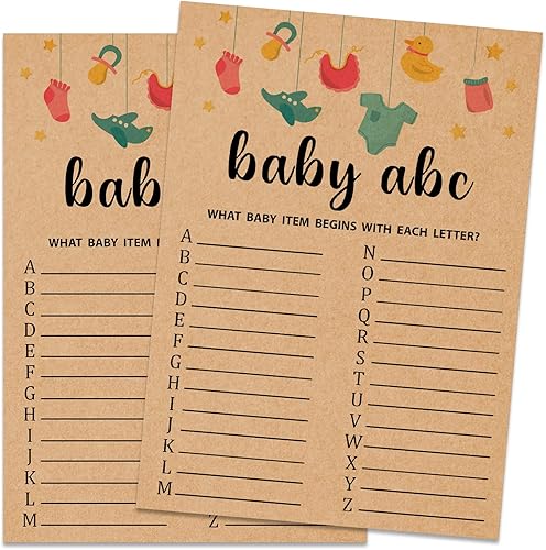 Miniatura 15 de Kraft - Juego de 30 tarjetas de juego para baby shower, encuentra al invitado, revelación de género y actividades de fiesta