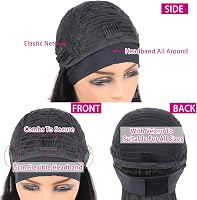 Huarisi 8 Hüvelykes Bob Paróka Valódi Emberi Hajból - Egyenes, Természetes Színű, Fejpántos, Frufru Nélküli Brazil Haj, 150% Sűrűség, Újrafo 8