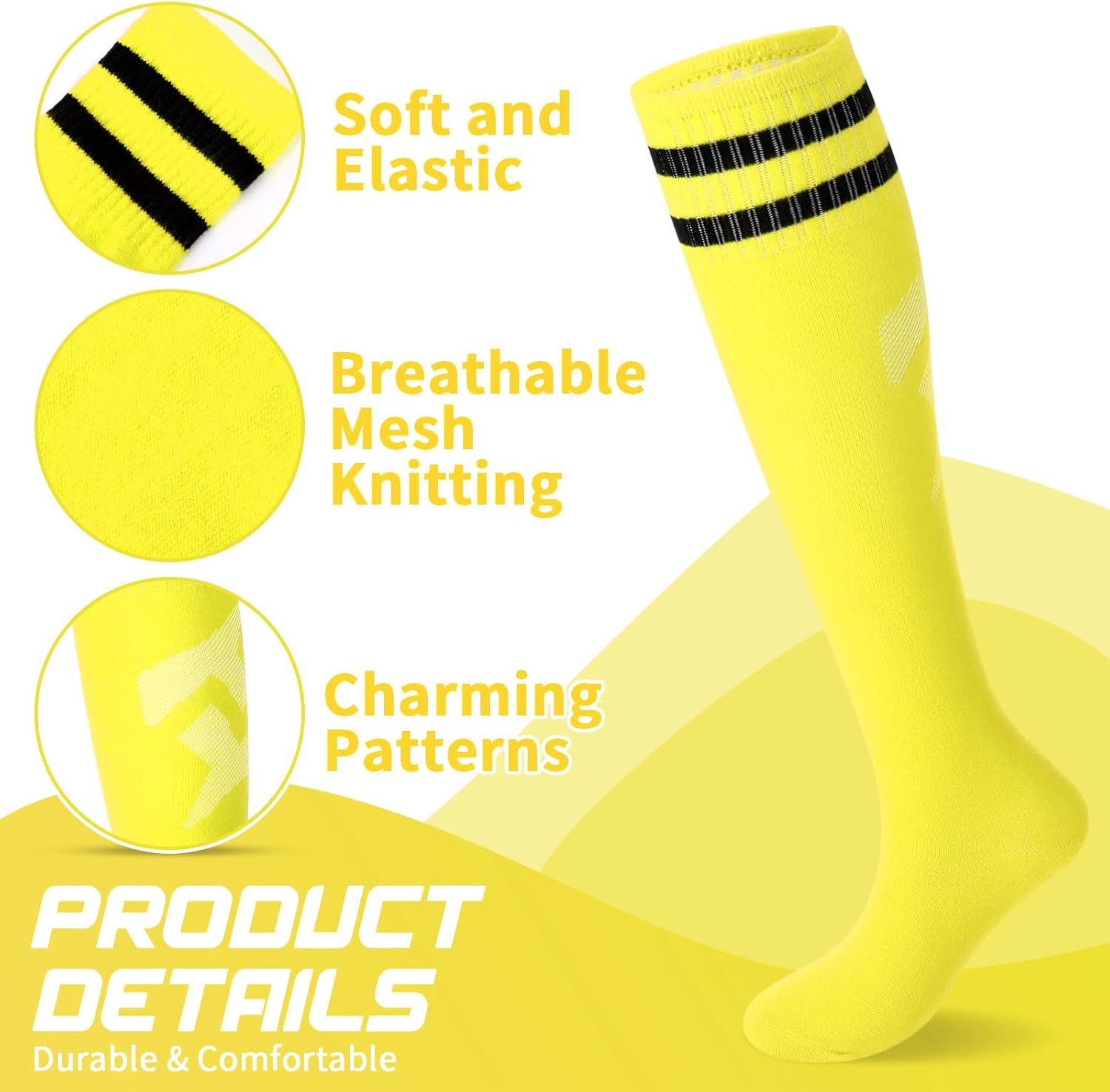 Syhood Soccer Shin Guards and Socks for Toddler Kids Youth, Lightweight Soccer Shin Pads Protective Defender Gear for 3-5, 5-10, 10-15 Years Old Children Teen Boys Girls Sports Game - Image 4