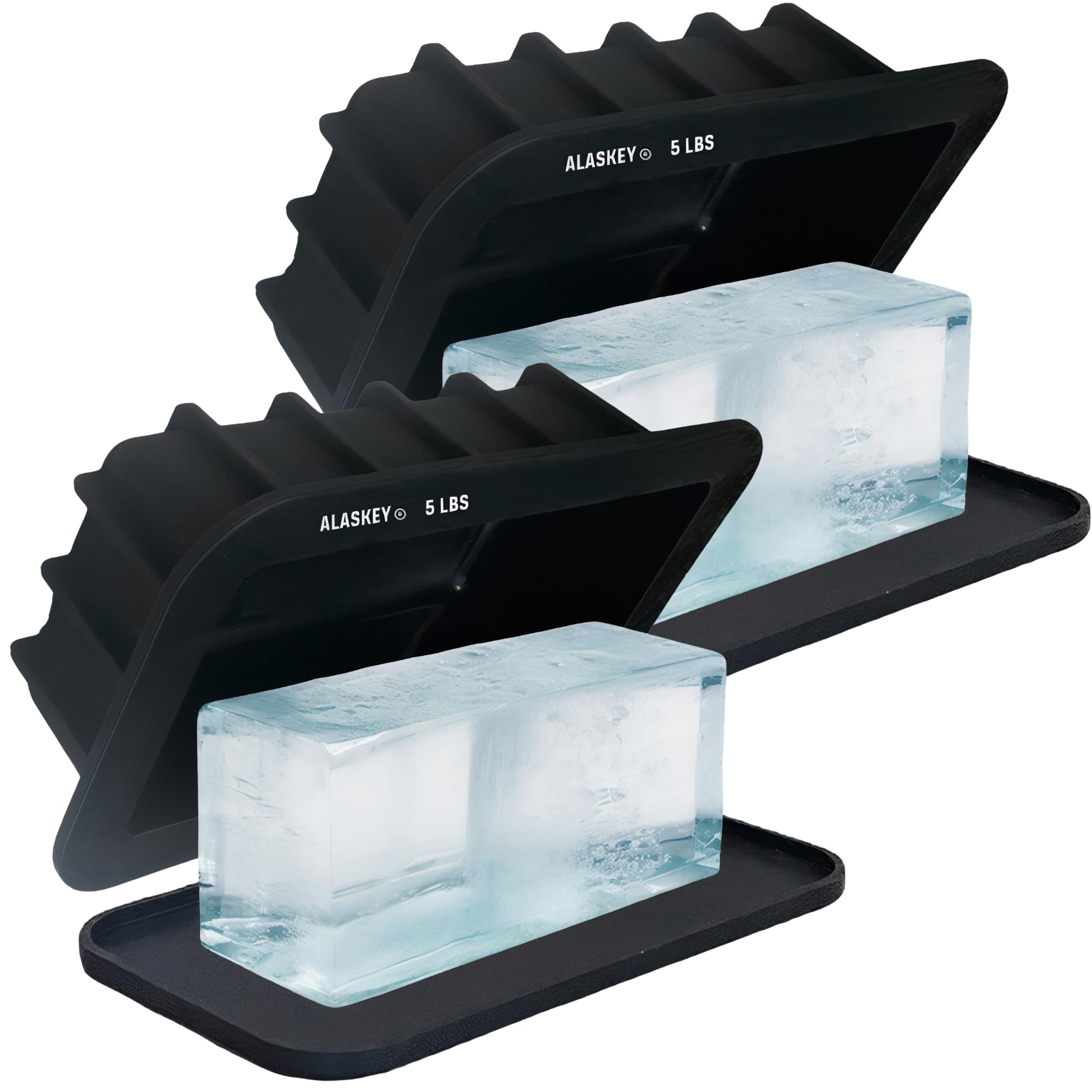 Extra Large Ice Block Mold (x2) - Shape 5 lbs Ice Bricks (x2) - Professional Silicone Mold for Crafting Giant Ice Cubes, Ideal for Revitalizing Ice Baths, Coolers and Bartender Accessories