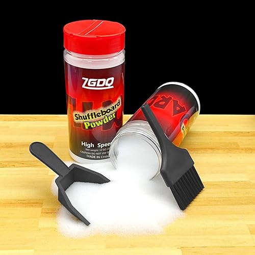 Miniatura 4 de Shuffleboard Sand Wax, juego de polvo de tejo de alta velocidad, juego de 2 latas de sal de tejo con mini cepillo