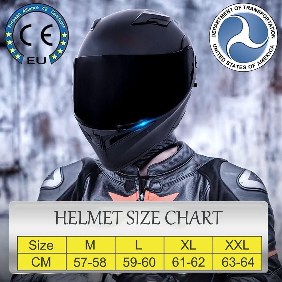 Casco da Moto Integrale, Casco Apribile con Doppia Visiera Parasole, Casco Modulare da Uomo E da Donna per Adulti, Ciclomotore, Corse su Strada, Scooter, Bici, Cruiser, Omologato Ece, B, XXL(63~64cm)