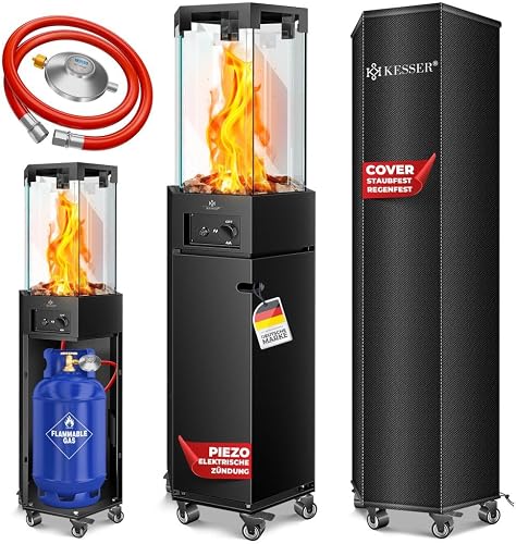 Chauffage radiant à gaz de terrasse avec housse KESSER