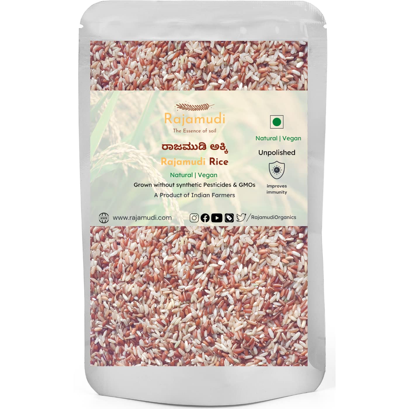 Rajamudi Authentic Unpolished Organic Rice (5 Kg)
