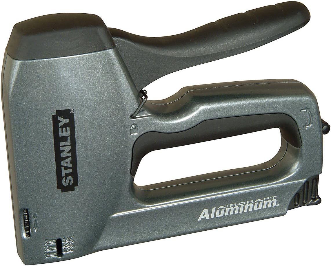 STANLEY Heavy Duty Staple Gun, Type G staples up to 14mm and Type J Brad pins up to 15mm Compatible, Aluminium Housing, 0-TR250