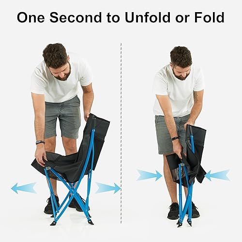 Miniatura 5 de Naturehike Silla plegable de campamento, silla compacta portátil para exteriores, silla plegable y cómoda, resistente para viajes, picnic,