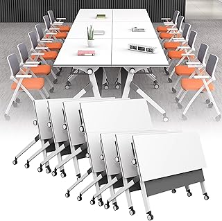 Modular Office Furniture, Adjustable Folding Conference Table Set with W...