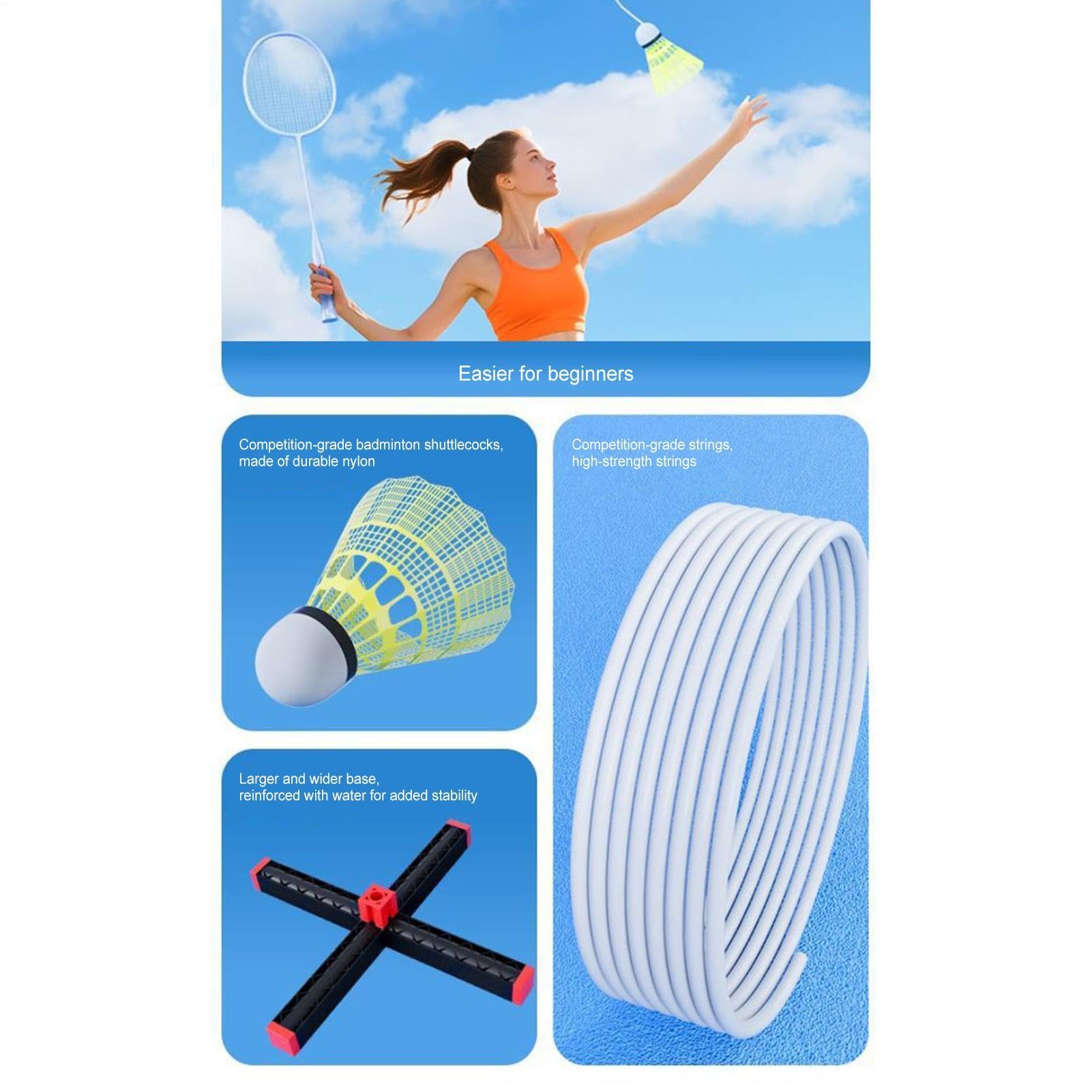 Allenatore di Badminton A Rimbalzo Automatico Strumento Portatile | Allenatore Singolo Di Badminton Per Interni Esterni Casa Giardino Adulti Bambini Principian