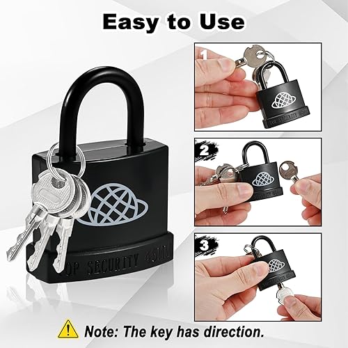 Miniatura 7 de 8 candados resistentes a la intemperie con llave para uso en exteriores, candado con llave para exteriores con carcasa de plástico, cerraduras con