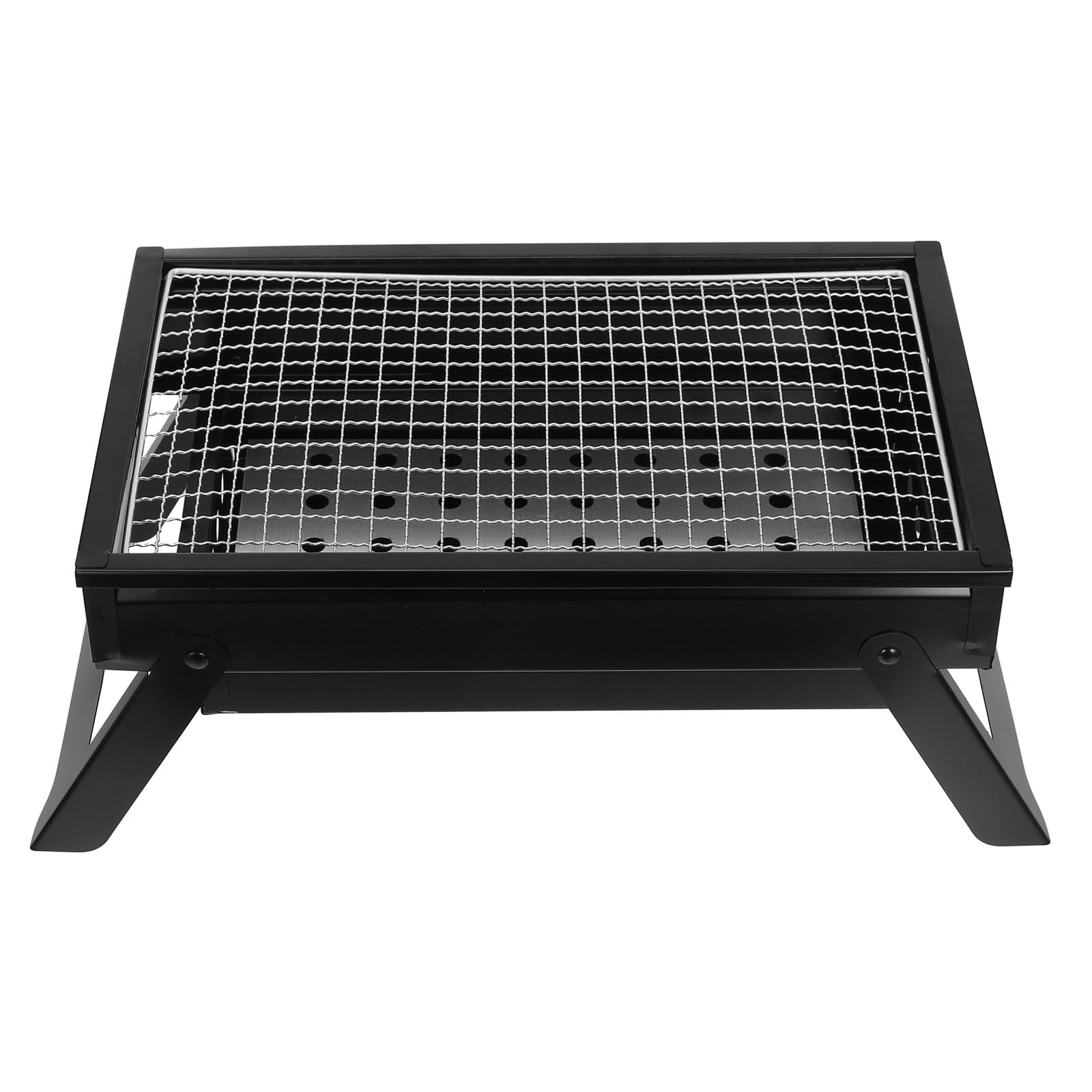 Griglia Barbecue Portatile Pieghevole in Acciaio Nero