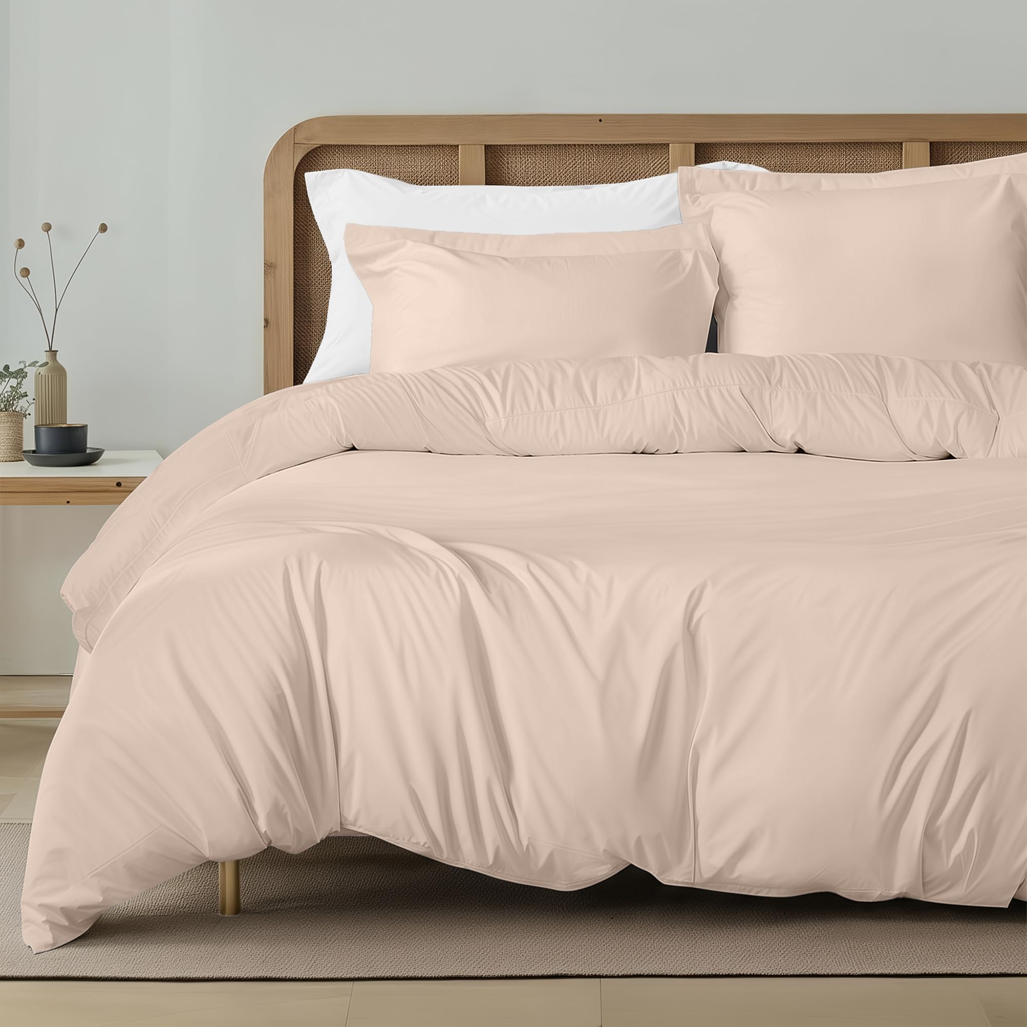 Utopia Bedding Duvet Cover Twin Size - 2 Piece with Zipper Closure - 1 Comforter Cover 68X90 Inches & 1 Pillow Sham 20X26 Inches (Blush Pink) Comforter Not Included