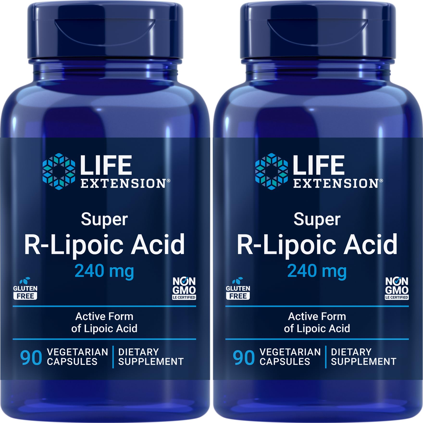 Life Extension Super R-Lipoic Acid 240mg, 90 Veg Capsules (Pack of 2)
