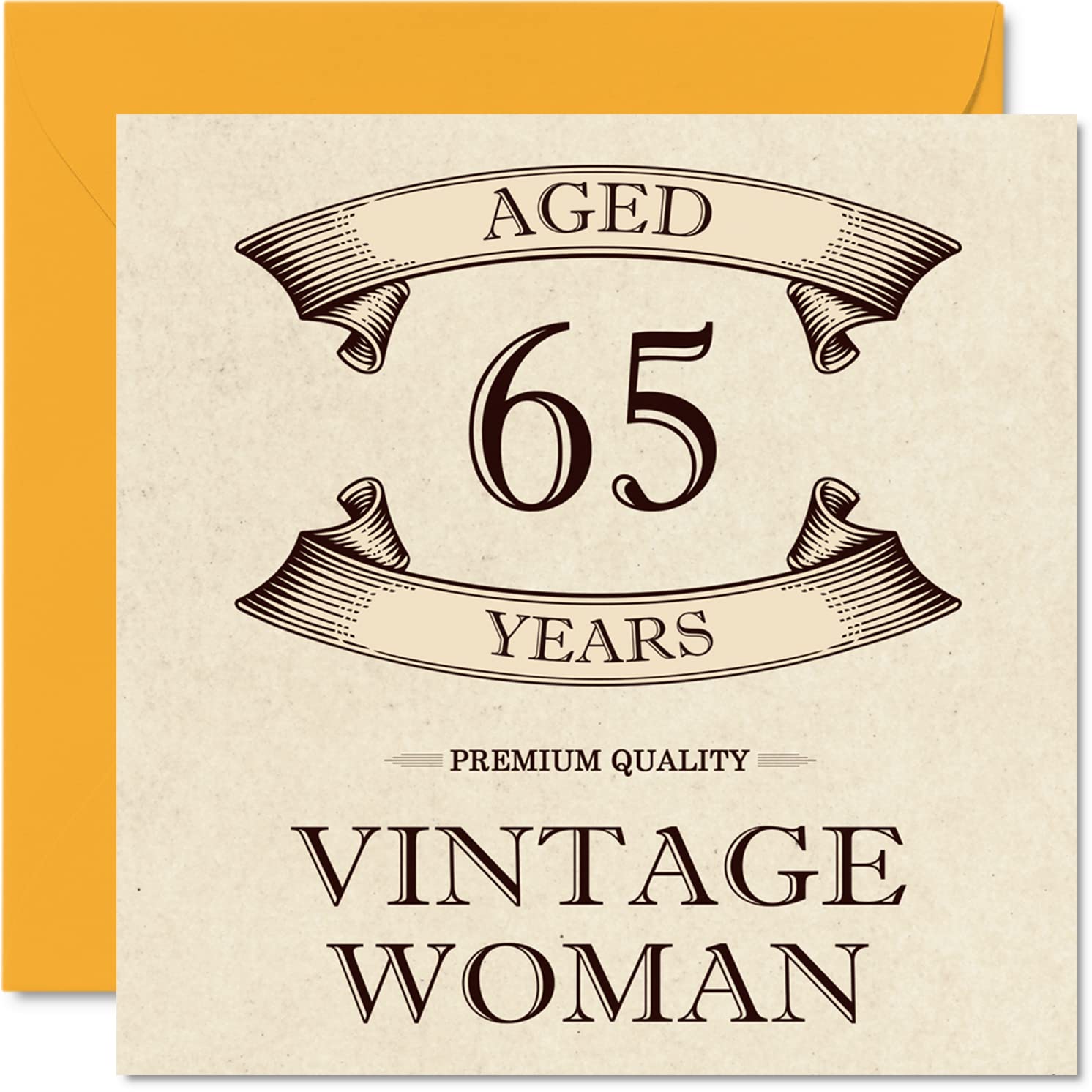 Vintage 65th Birthday Cards for Women - Aged 65 Years - Fun Birthday Card for Mum Sister Wife Girlfriend Nanny Grandma Auntie, 145mm Ladies Greeting Cards, 65th Card