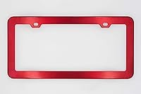 Vista 2 de 2 marcos de matrícula de acero inoxidable creathome con color rojo brillante