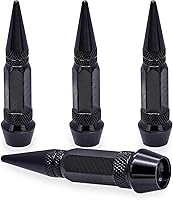 Vista 66 de 4 piezas de tapas de válvula de neumático con estilo púas, cubiertas de válvula de neumático universales de aleación de aluminio a prueba de polvo