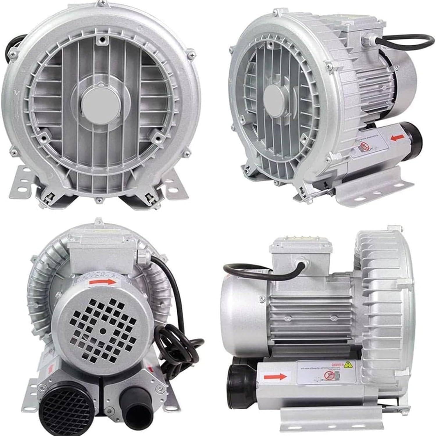 Soplador Regenerativo Industrial,2980 Rpm/Min,Con Carcasa De Aluminio E Impulsor De Aluminio,Doble Propósito De Soplado Y Succión,Volumen De Aire De 50 M³ a 210 M³,Para Limpieza De Polvo De Aire,1100W