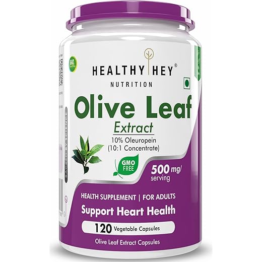 HealthyHey Olive Leaf Extract - 120 Capsules