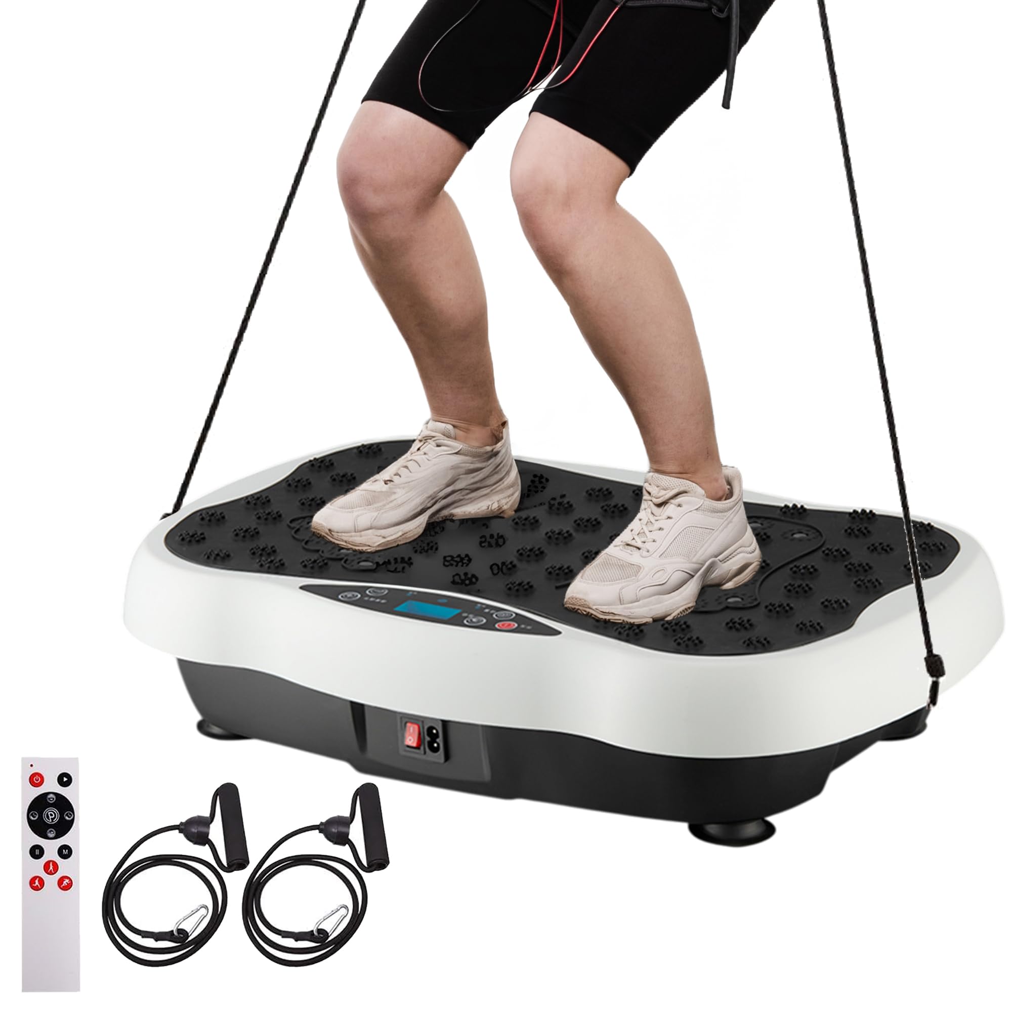 Bigzzia Patented Vibration Machine Plate for Weight Loss – 9800Hz High Frequency Exercise Platform with Wireless Remote, Magnetic Acupressure & Adjustable Modes (White)