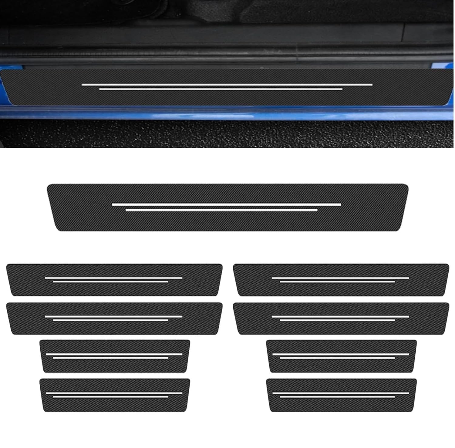 AZHAOJLI Automobile Accessories Threshold Protection Sticker for Peugeot 307 2001-2008