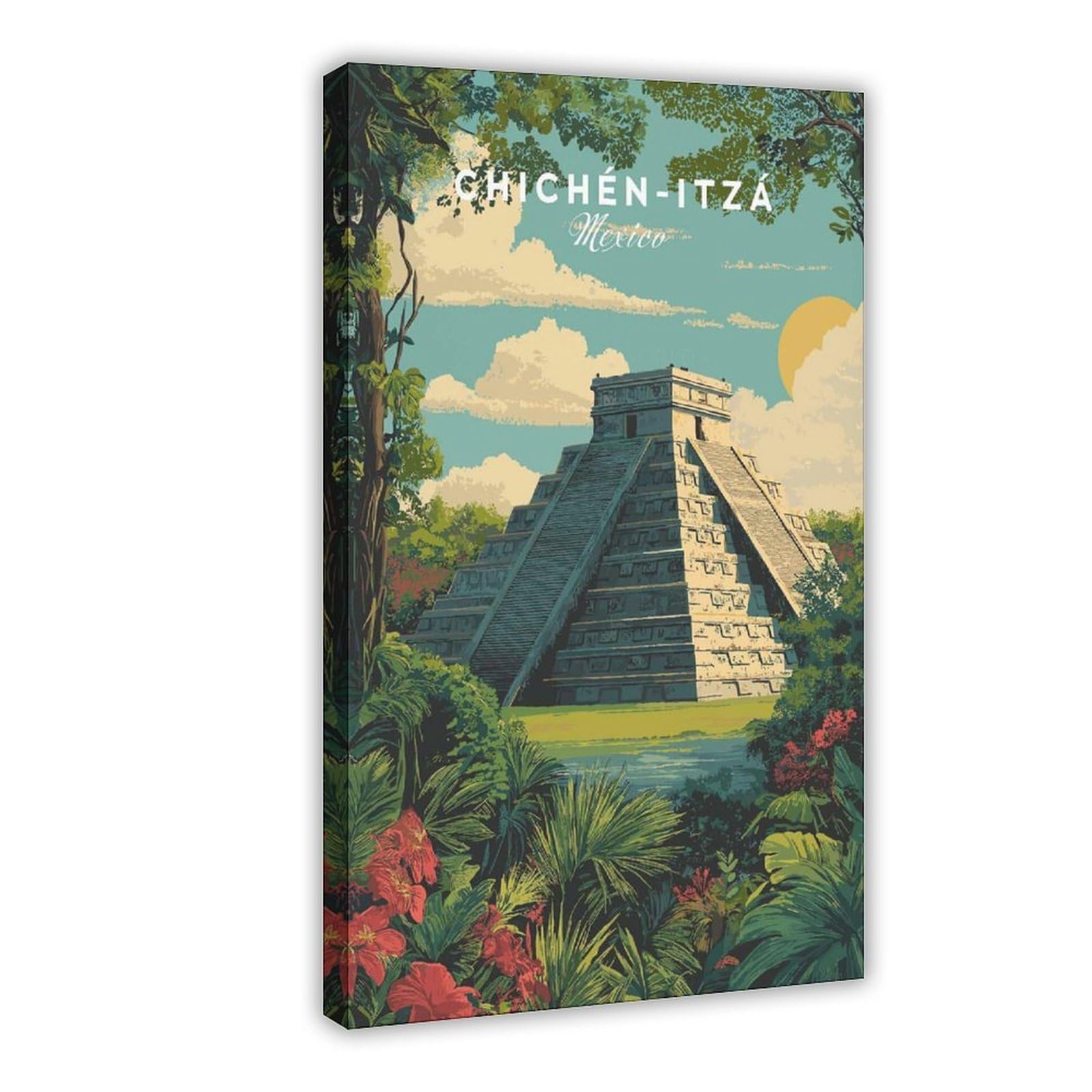 Bareronor Chichén Itzá Canvas Poster for Office Decor Gift