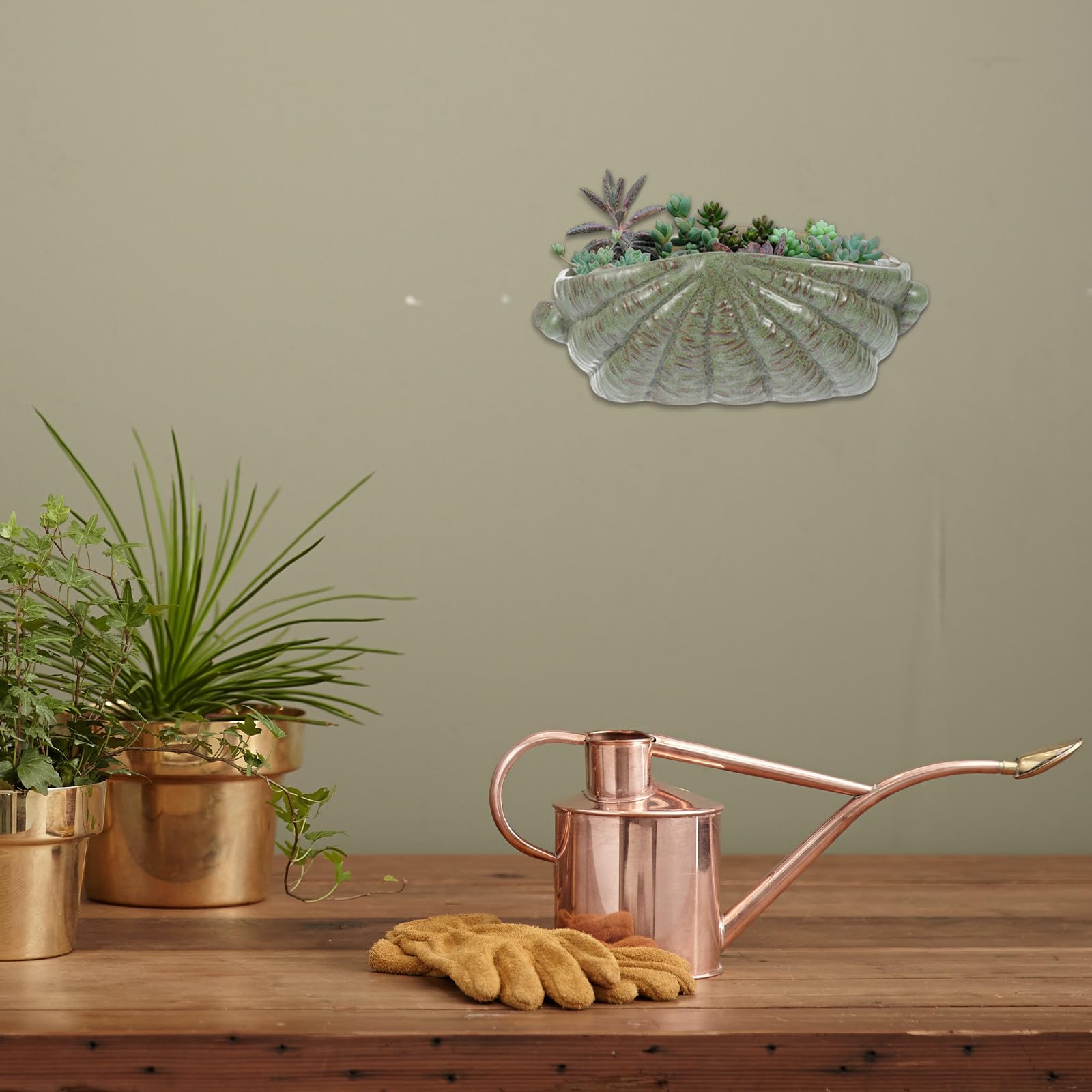 Keramik Hängeblumentopf mit Abflusslöchern Vintage Wandpflanzgefäß für Hydrokultur und Sukkulenten Passend für Balkon Garten und Wohnräume