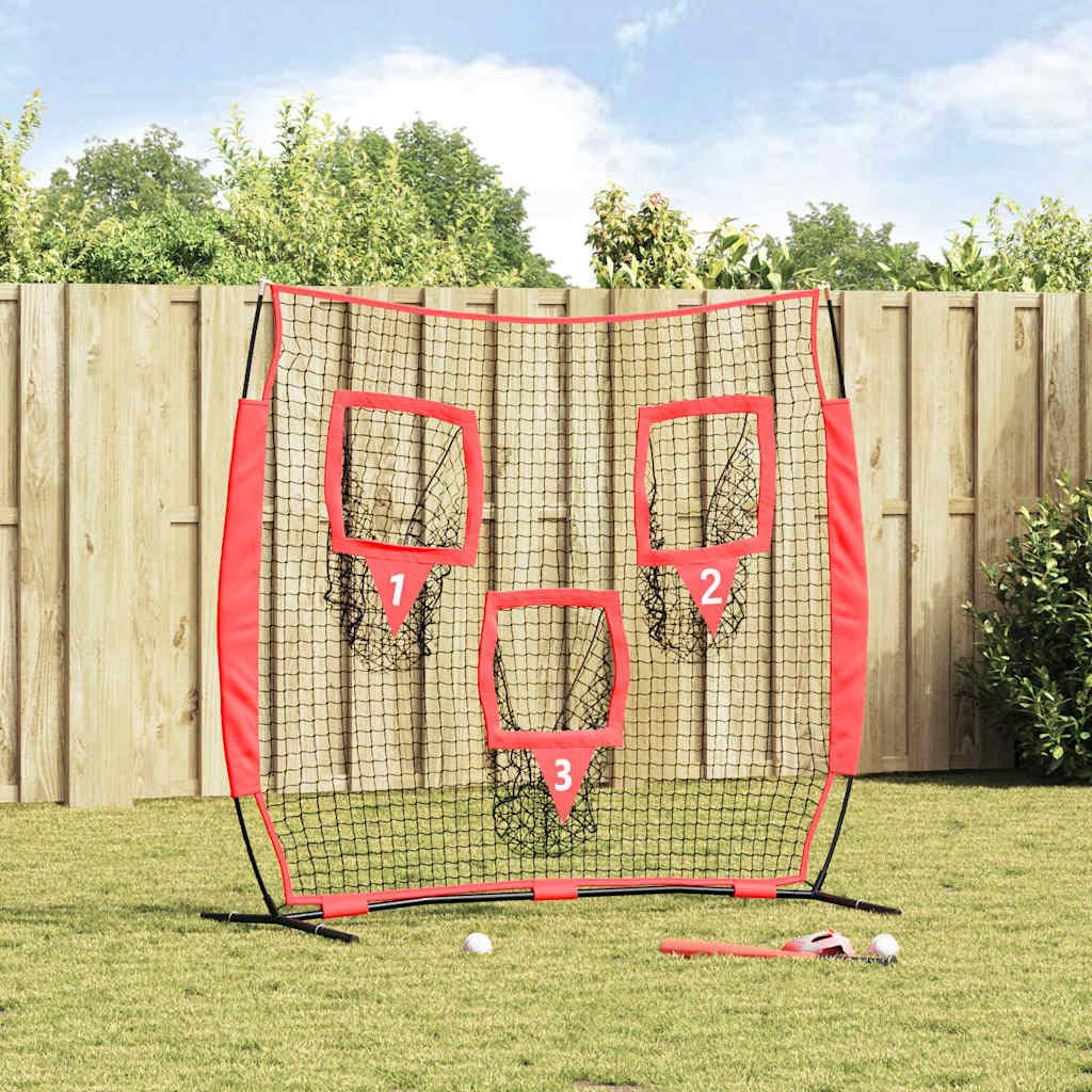 Baseball-Übungsnetz Schwarz 214,5 x 89,5 x 181 cm Polyester langlebig für Training, Fangen, Pitching im Außenbereich, inklusive Tragetasche, geeignet für Teamsport, Kinder, Erwachsene