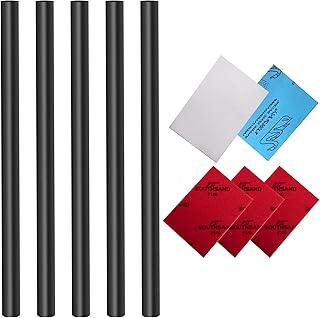 Adnee 10 Pack Ski and Snowboard Base Repair Kit - 5pcs Ptex and Structure Sandpaper and 3pcs Sanding Sponge and Metal Scraper for Protecting The Ski and Snowboard